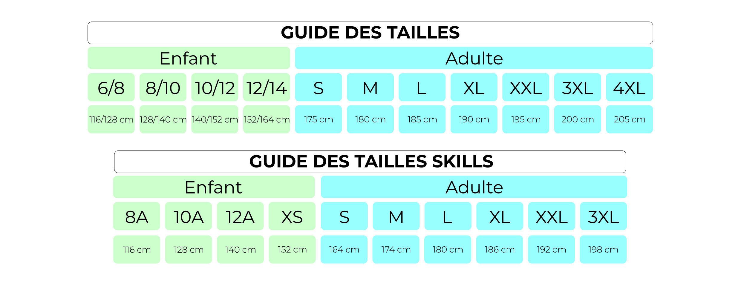 Guide des tailles